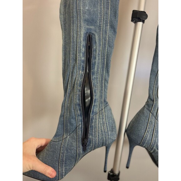 Steve Madden Over The Knee Blue Jean Groovy Boots- Size 7.5 Women's - Picture 6 of 10
